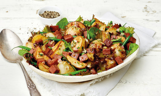 CRISPY PANCETTA WITH CREAMY POTATO SALAD