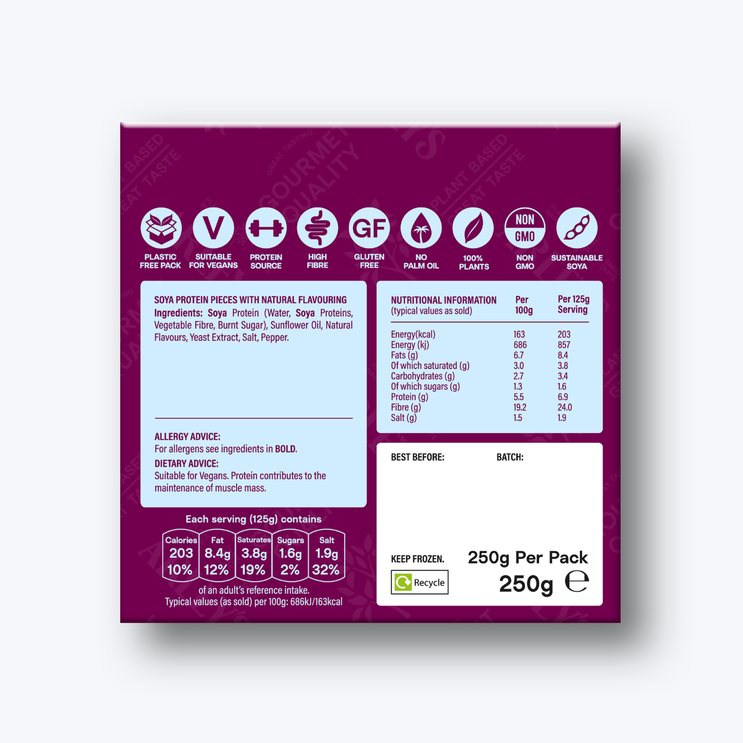 Arley's Plant Based Beef Pieces 250g