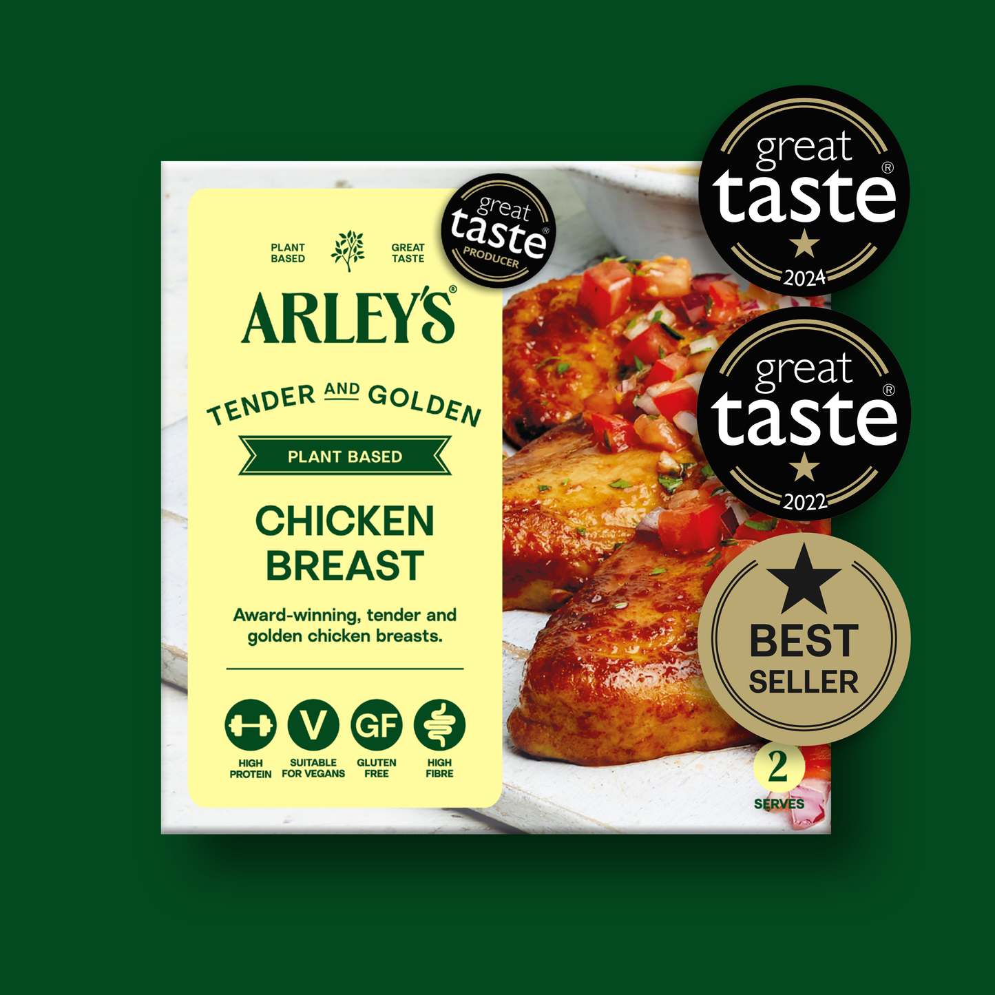 Arley's Plant Based Chicken Breast 2 x 100g