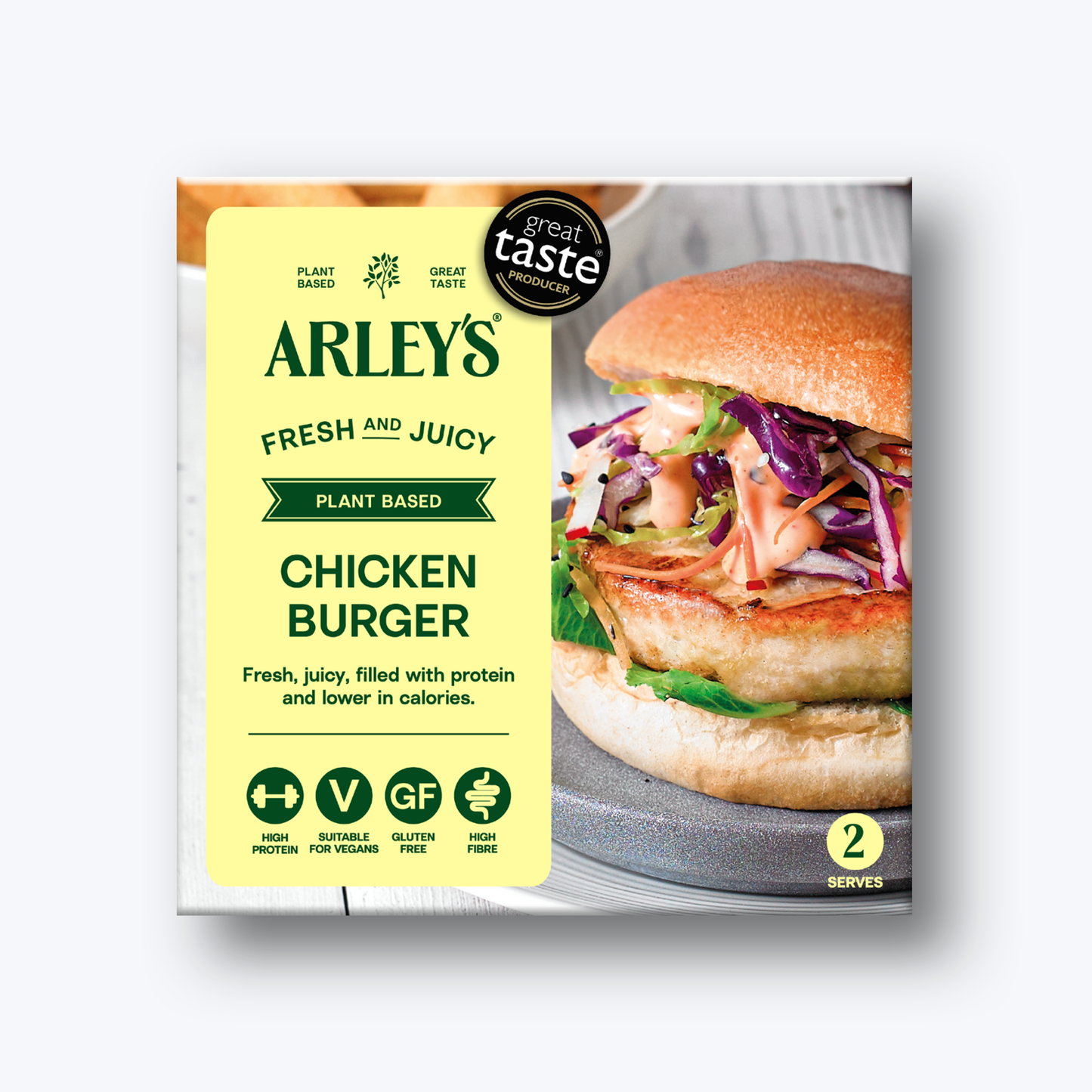Arley's Plant Based Chicken Burger 2 x 114g
