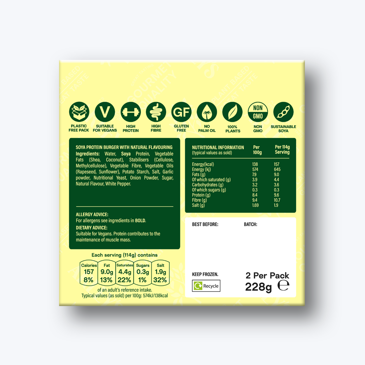 Arley's Plant Based Chicken Burger 2 x 114g