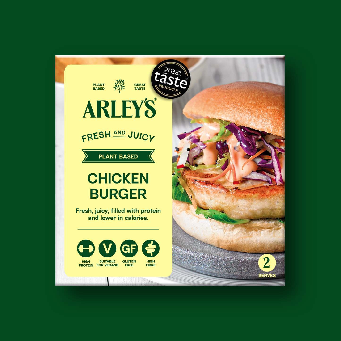 Arley's Plant Based Chicken Burger 2 x 114g