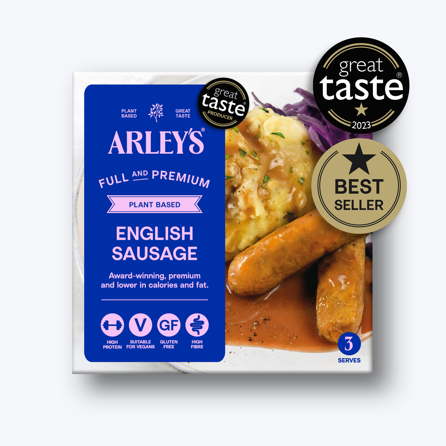 Arley's Plant Based English Sausage 6 x 50g