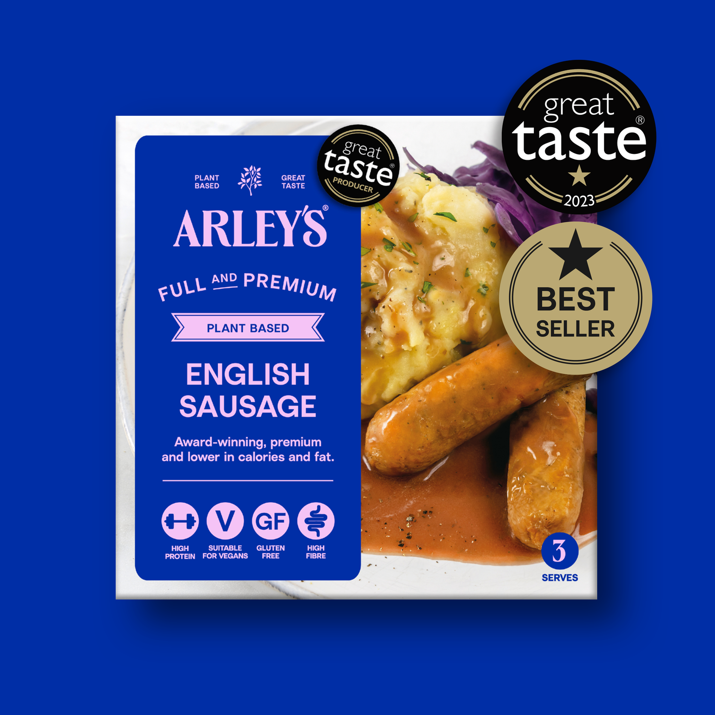 Arley's Plant Based English Sausage 6 x 50g