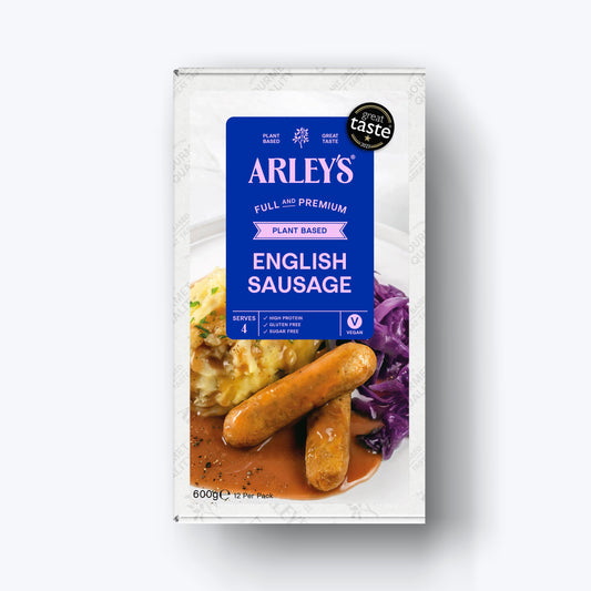 Arley's Plant Based English Sausage 12 x 50g