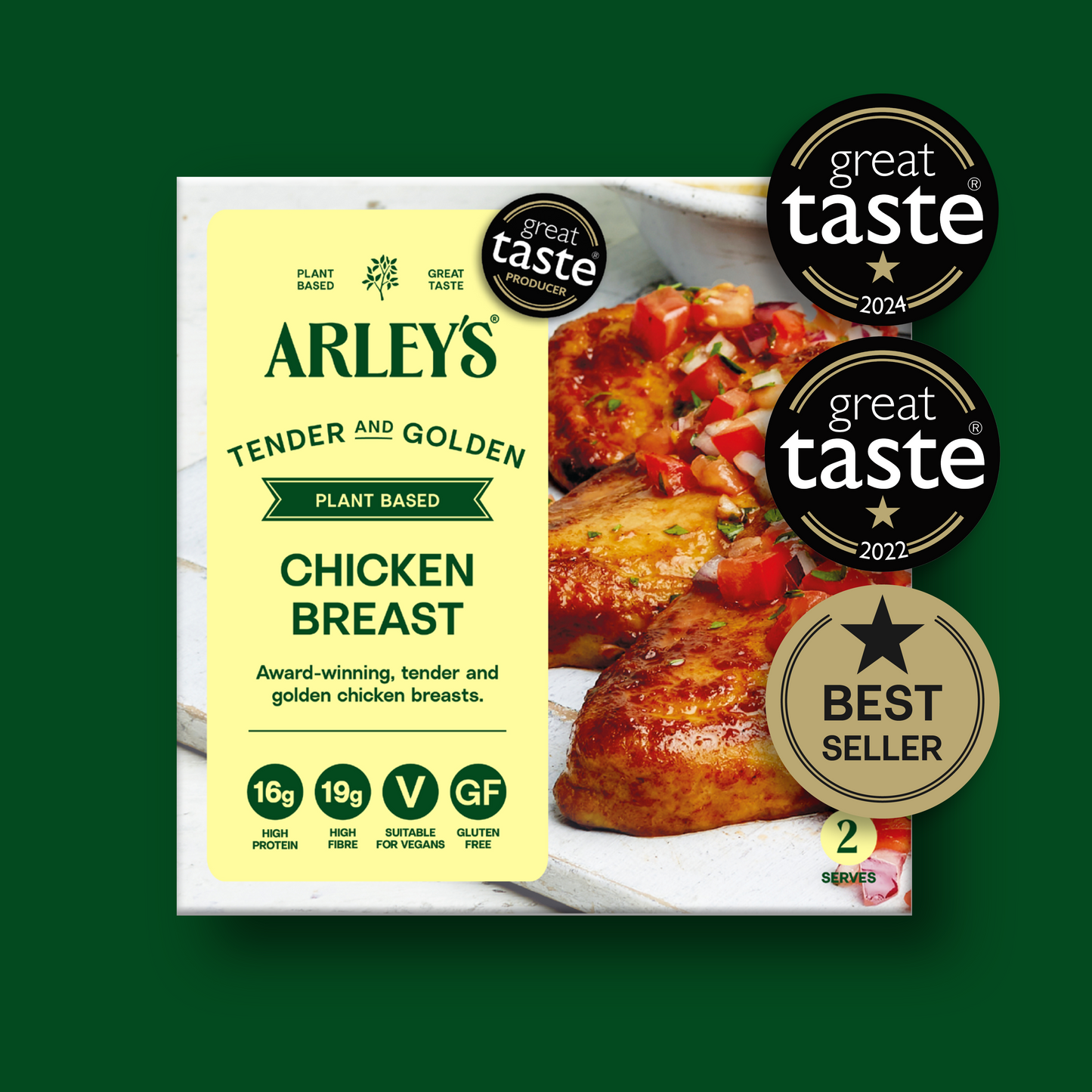 Arley's Plant Based Chicken Breast 2 x 100g