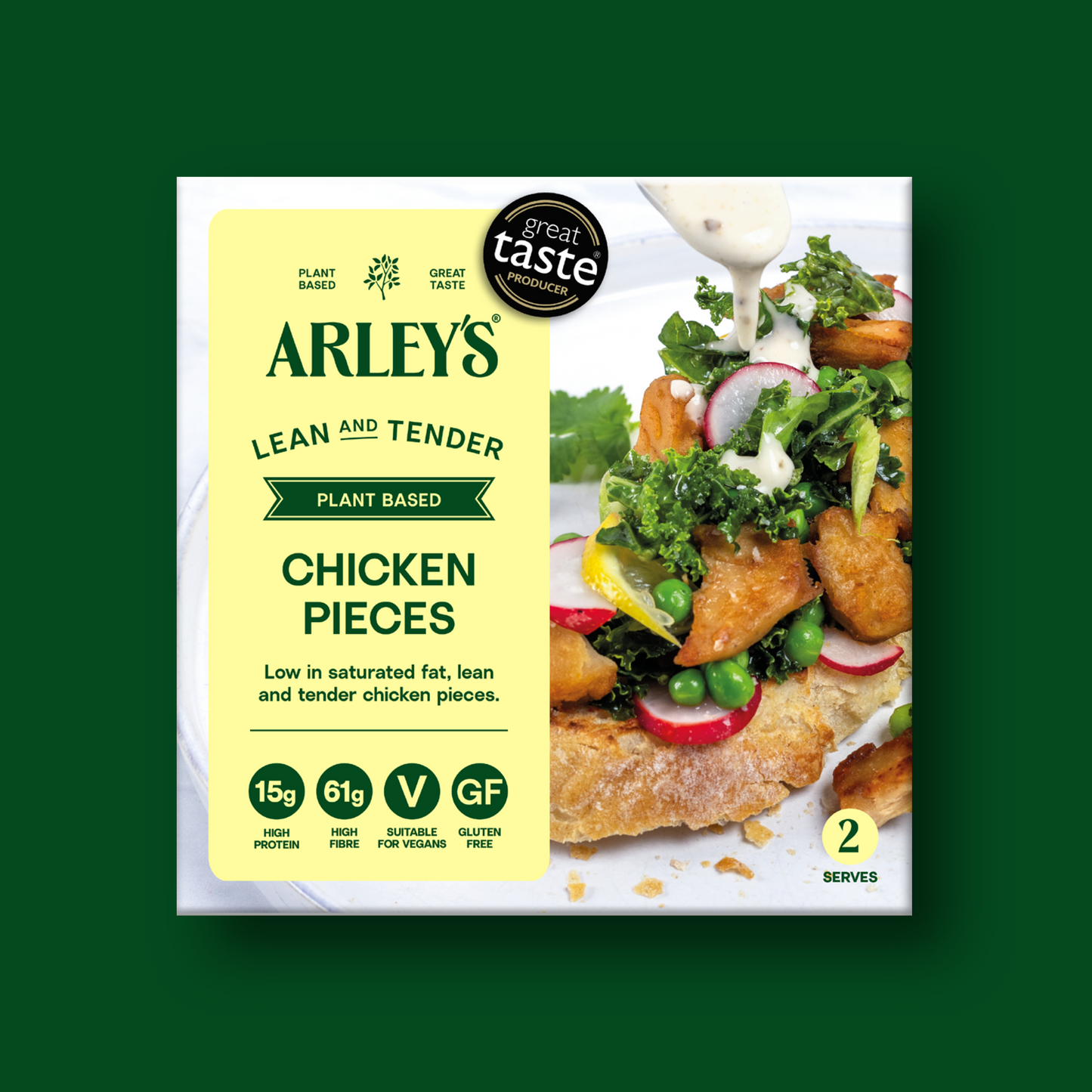 Arley's Plant Based Chicken Pieces 250g