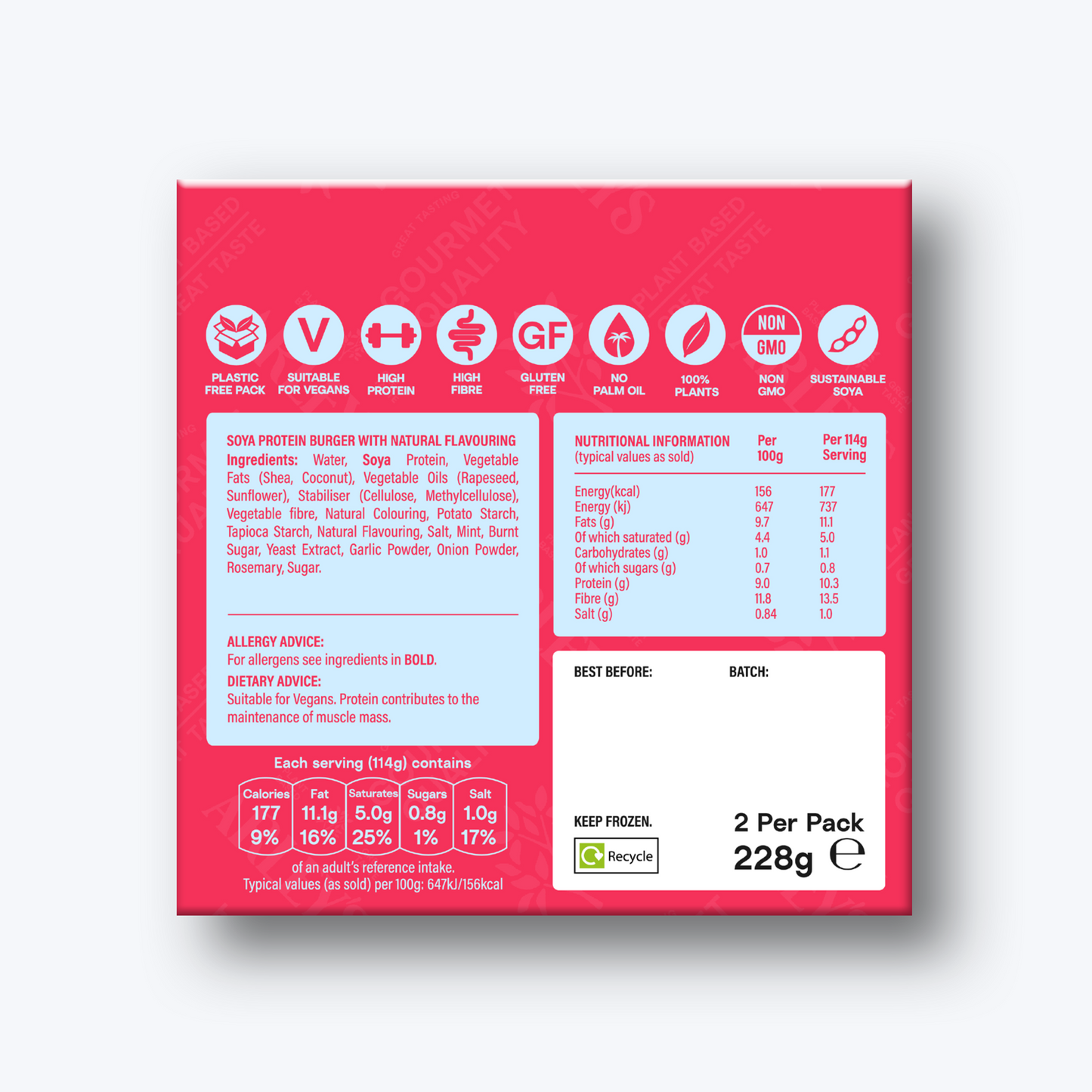 Arley's Plant Based Lamb & Mint Burger 2 x 114g