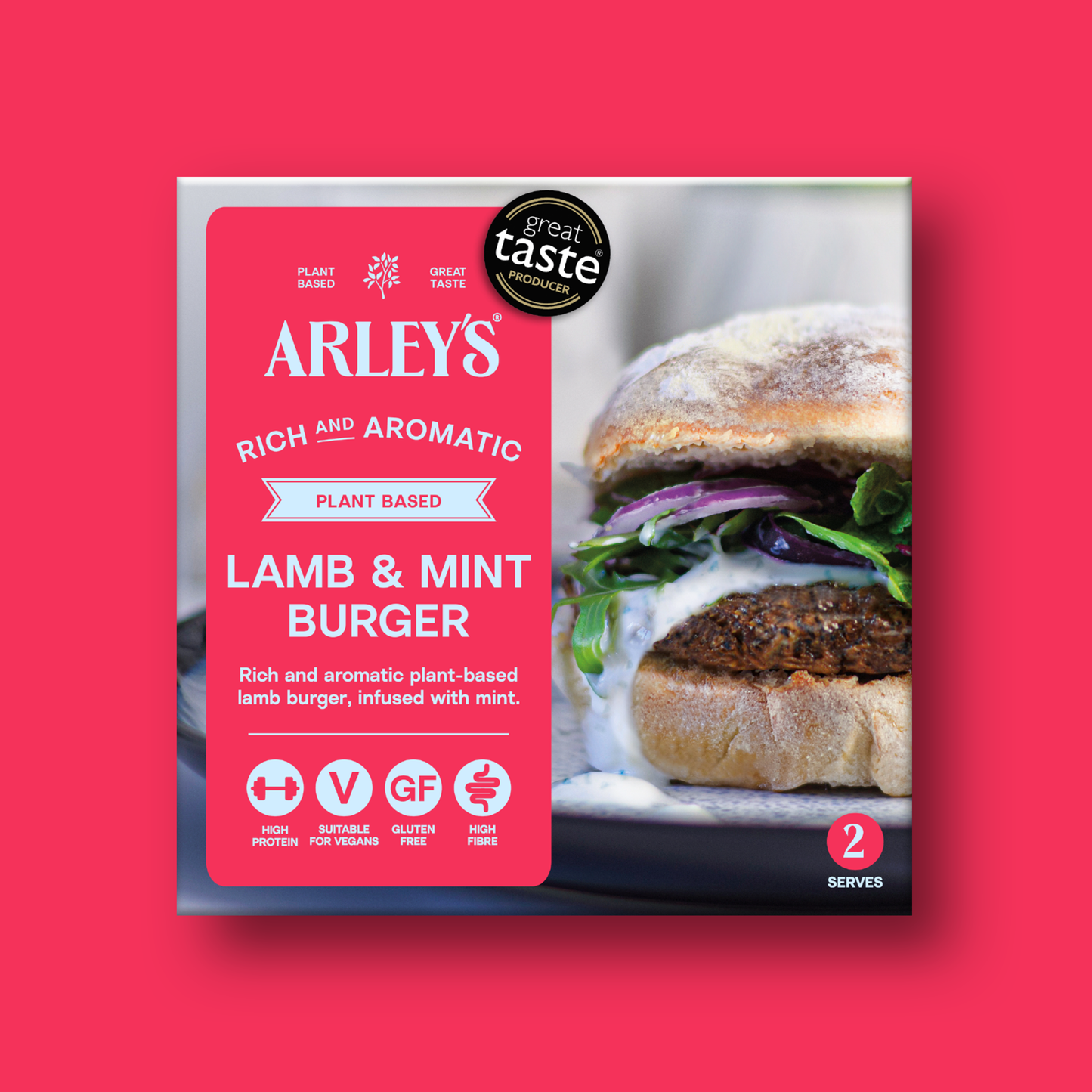 Arley's Plant Based Lamb & Mint Burger 2 x 114g