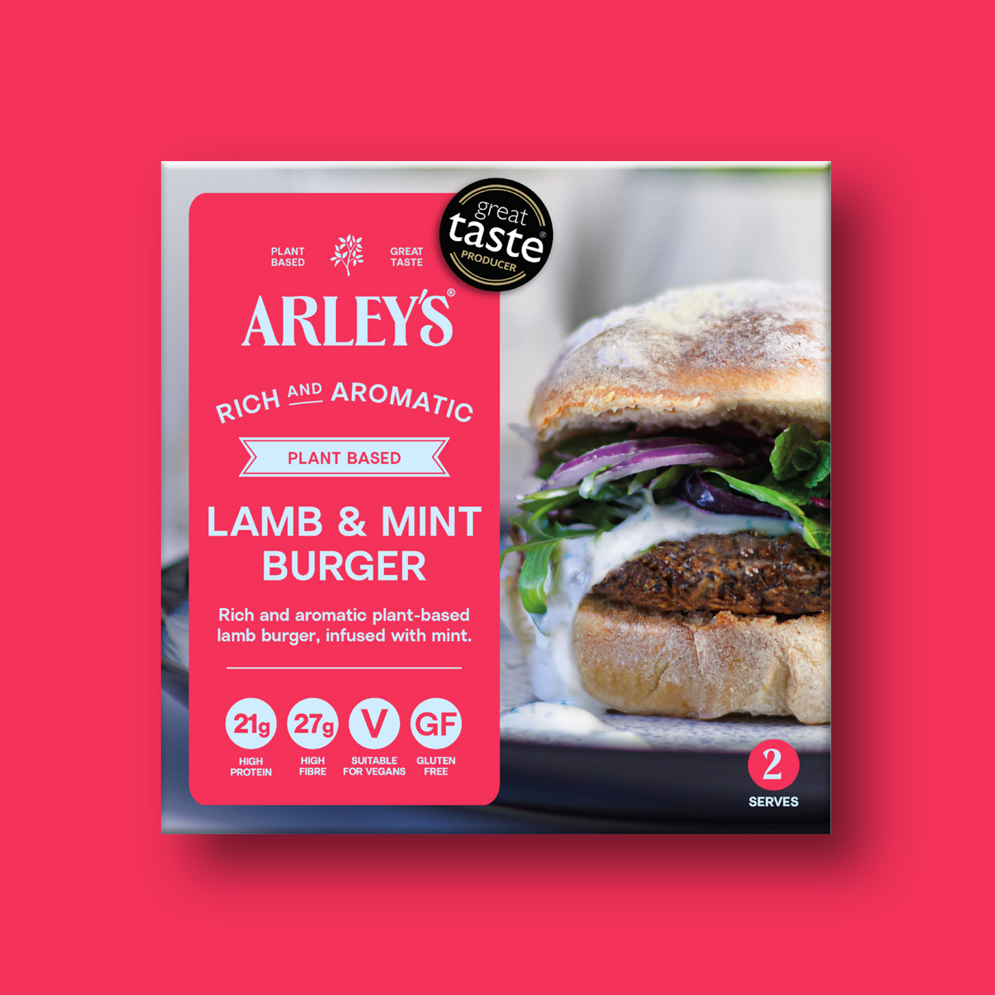 Arley's Plant Based Lamb & Mint Burger 2 x 114g