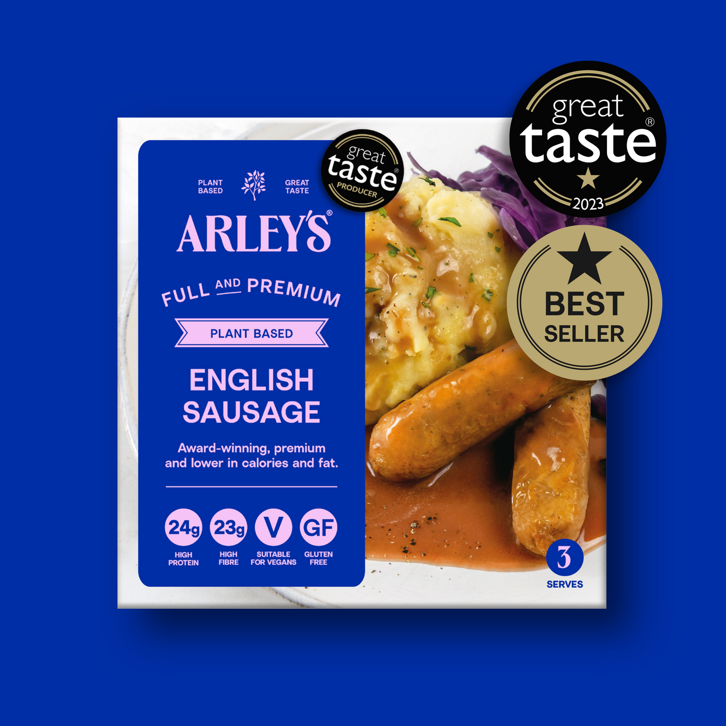 Arley's Plant Based English Sausage 6 x 50g