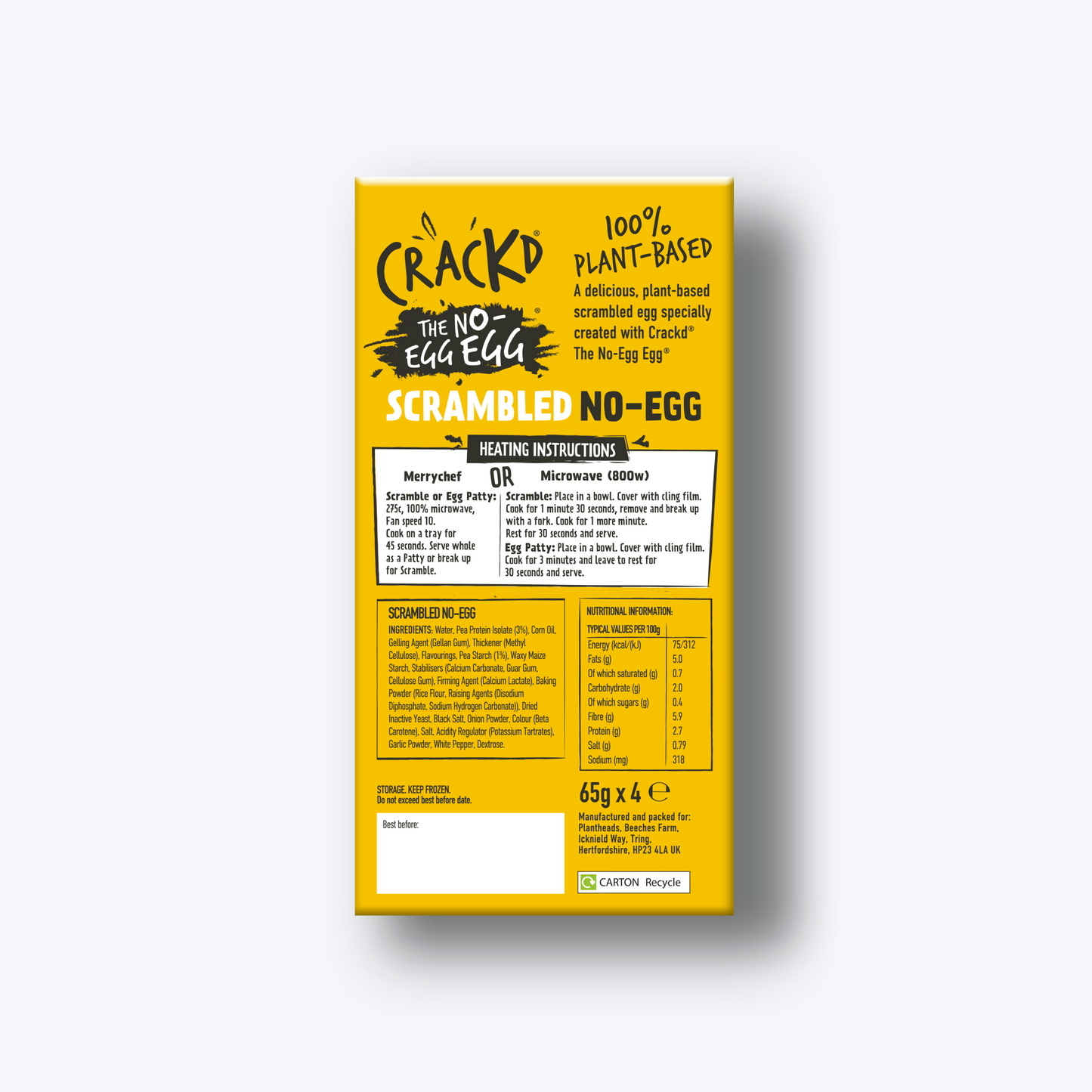 Crackd 'The No-Egg-Egg® Scrambled No-Egg' 4 x 65g
